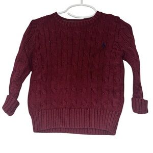 Ralph Lauren Burgundy Cable Knit Sweater sz 24m